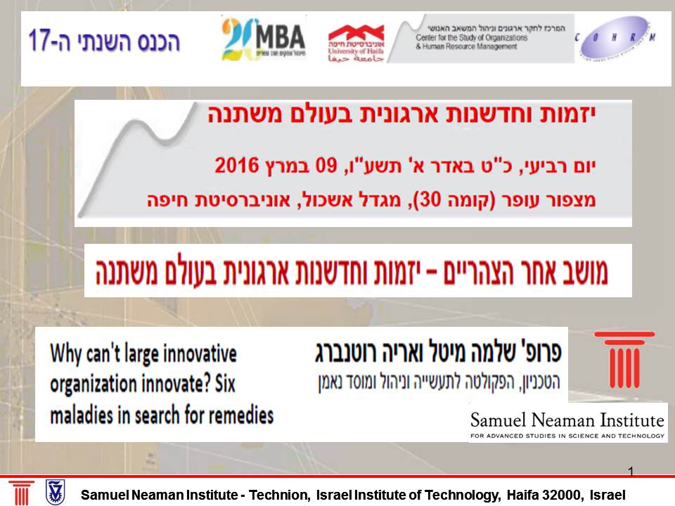 Maital March 9 Why cant organizations innovate 4 pm 1
